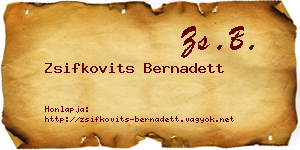 Zsifkovits Bernadett névjegykártya